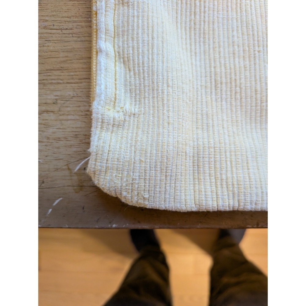 Crate & Barrel Ribbed Cotton Throw Pillow Cover Pale Yellow Cream Square 18x18 - Picture 7 of 7